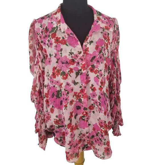 Misa Los Angeles Pink Floral Blouse - Picture 11 of 15